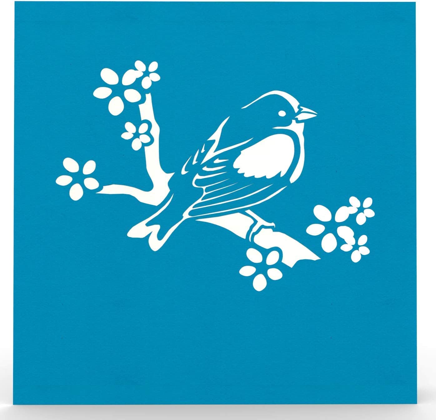 Biglietto Biglietto pop-up uccello blu