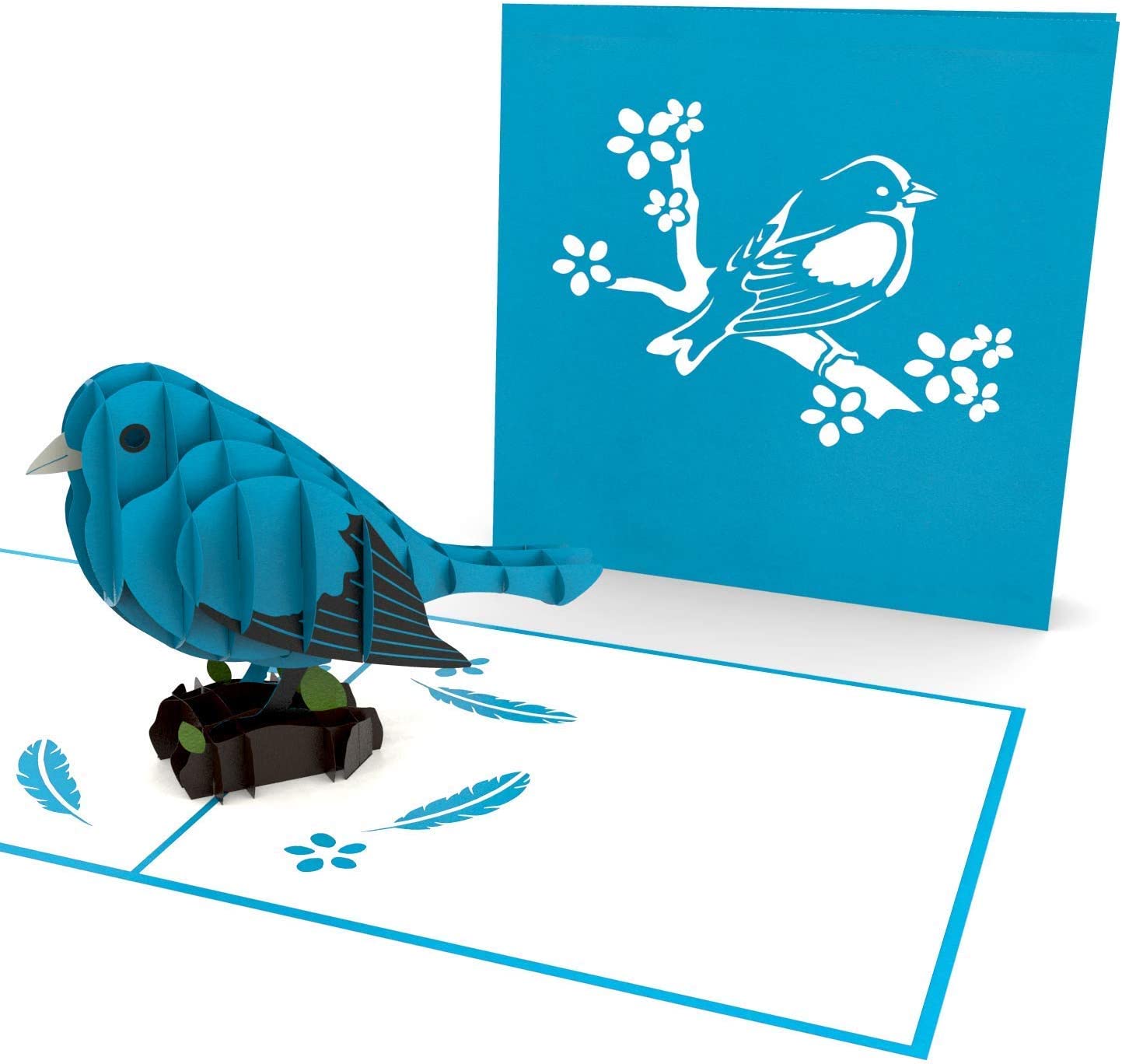 Biglietto Biglietto pop-up uccello blu