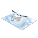 Biglietto pop-up Cicogna e bambino (blu).