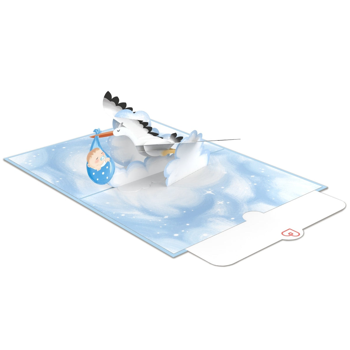 Hammond Gower Biglietto di auguri per nascita, con cicogna, stelle e dettagli laminati, ecologico Hammond Gower Biglietto di auguri per nascita, con cicogna, stelle e dettagli laminati, ecologico