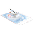 Biglietto pop-up Cicogna e bambino (rosa).