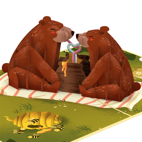Biglietto Biglietto pop-up picnic con l'orso