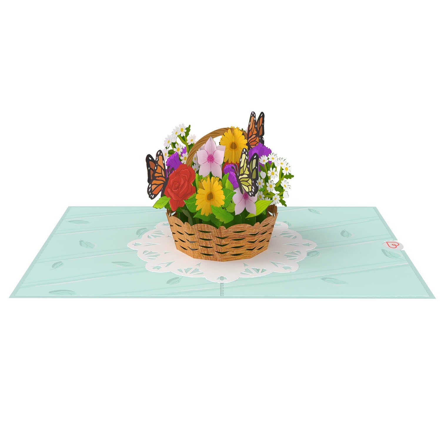 Biglietto Biglietto pop-up di fiori con farfalle