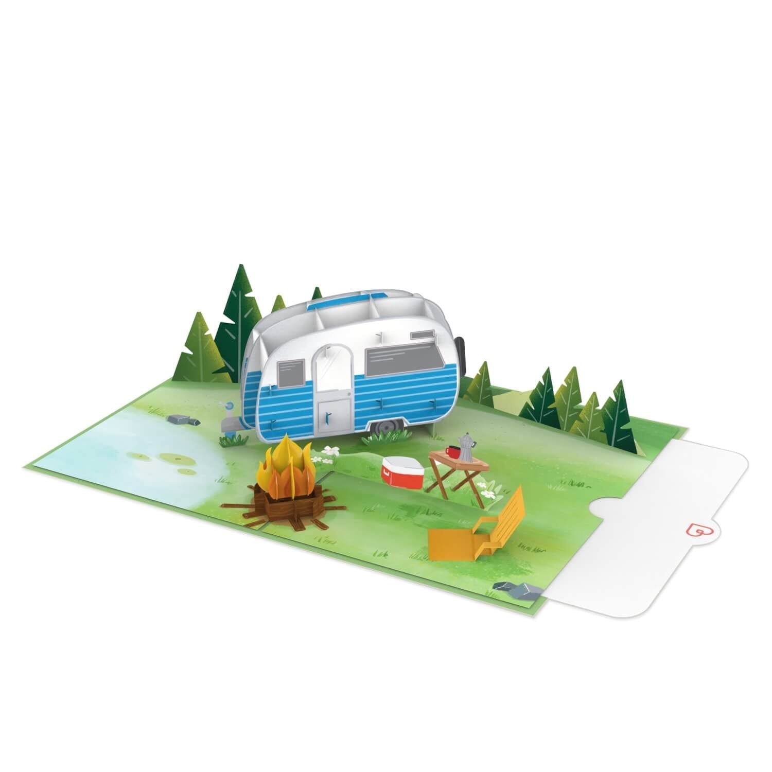 Biglietto pop-up da campeggio