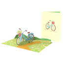 Biglietto pop-up Bicicletta con fiori