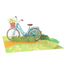Biglietto pop-up Bicicletta con fiori