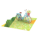 Biglietto pop-up Bicicletta con fiori