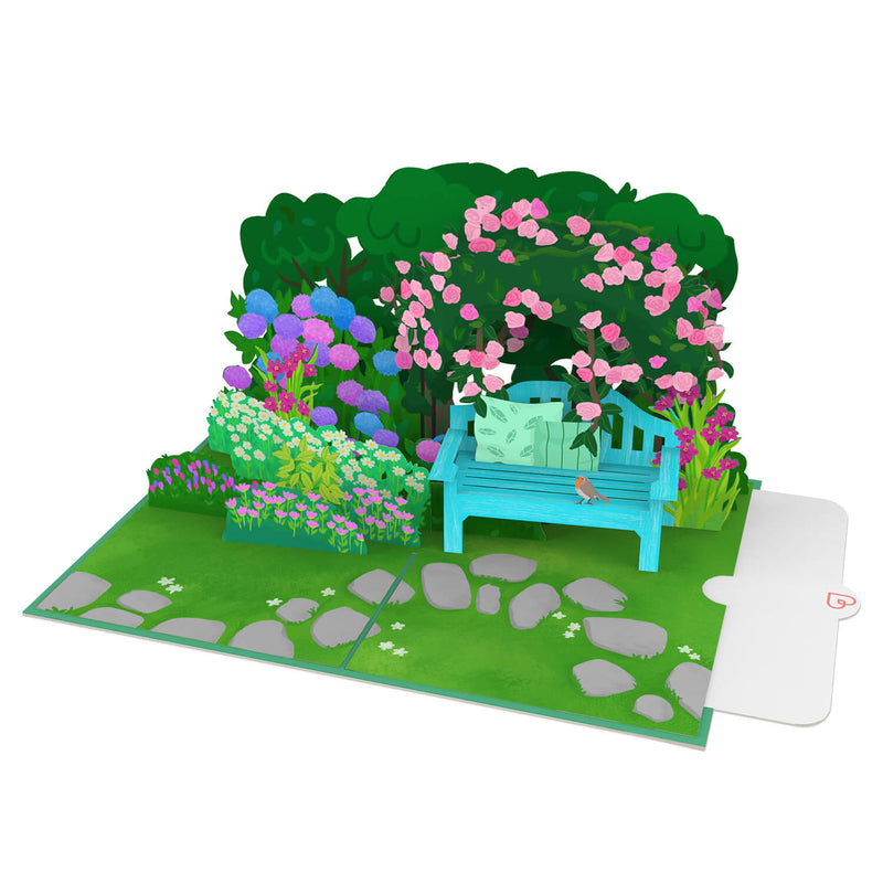 Biglietto pop-up Giardino con fiori