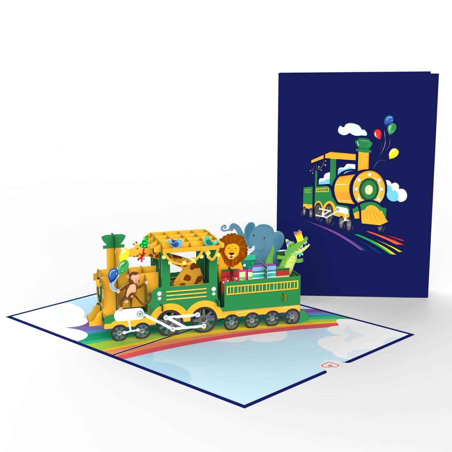 Biglietto pop-up per il treno di compleanno