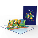 Biglietto pop-up per il treno di compleanno