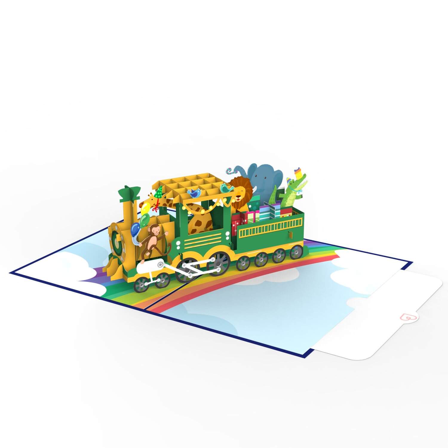 Biglietto pop-up per il treno di compleanno