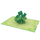 Biglietto pop-up con trifoglio fortunato