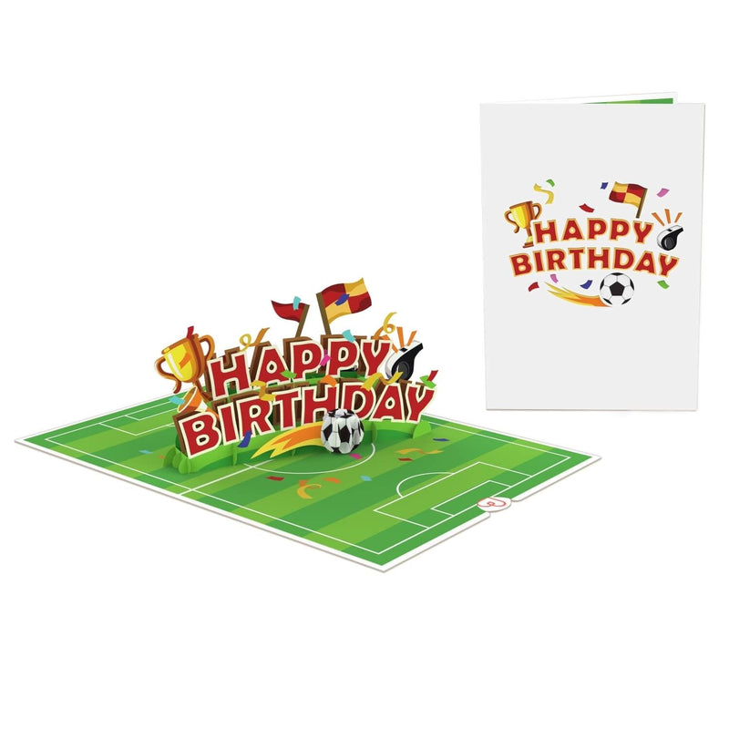 Biglietto Biglietto pop-up di buon compleanno con il calcio