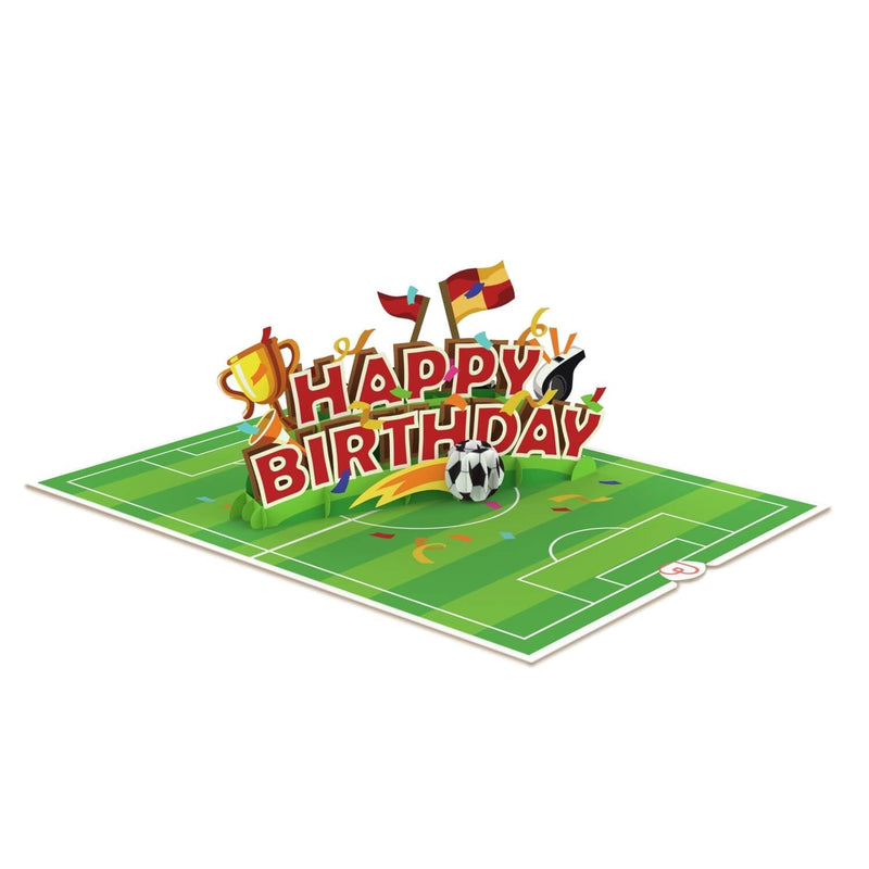 Biglietto Biglietto pop-up di buon compleanno con il calcio