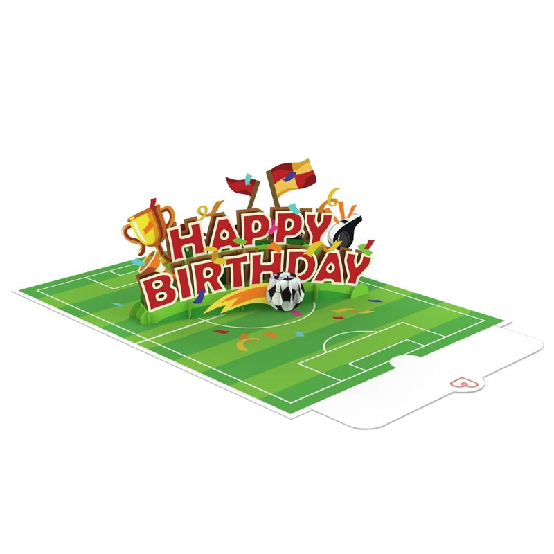 Biglietto Biglietto pop-up di buon compleanno con il calcio