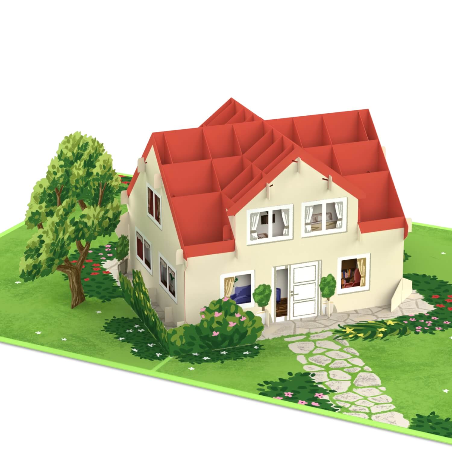 Biglietto pop-up Casa con giardino
