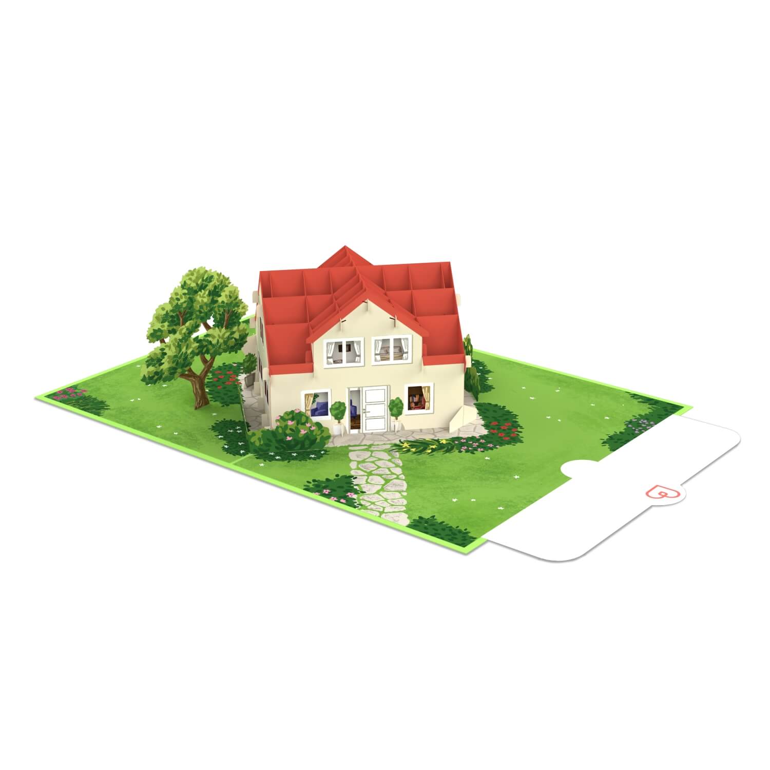 Biglietto pop-up Casa con giardino