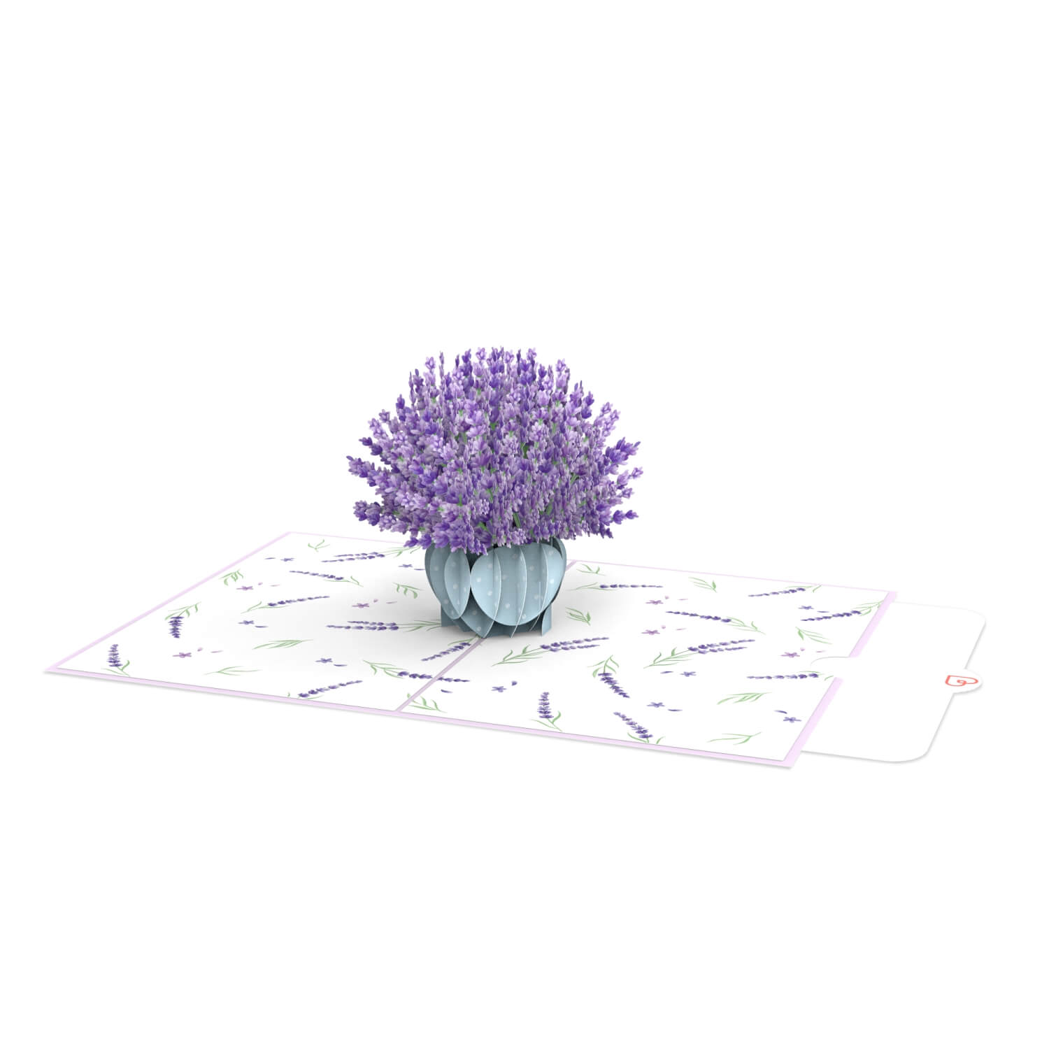 Biglietto pop-up color lavanda