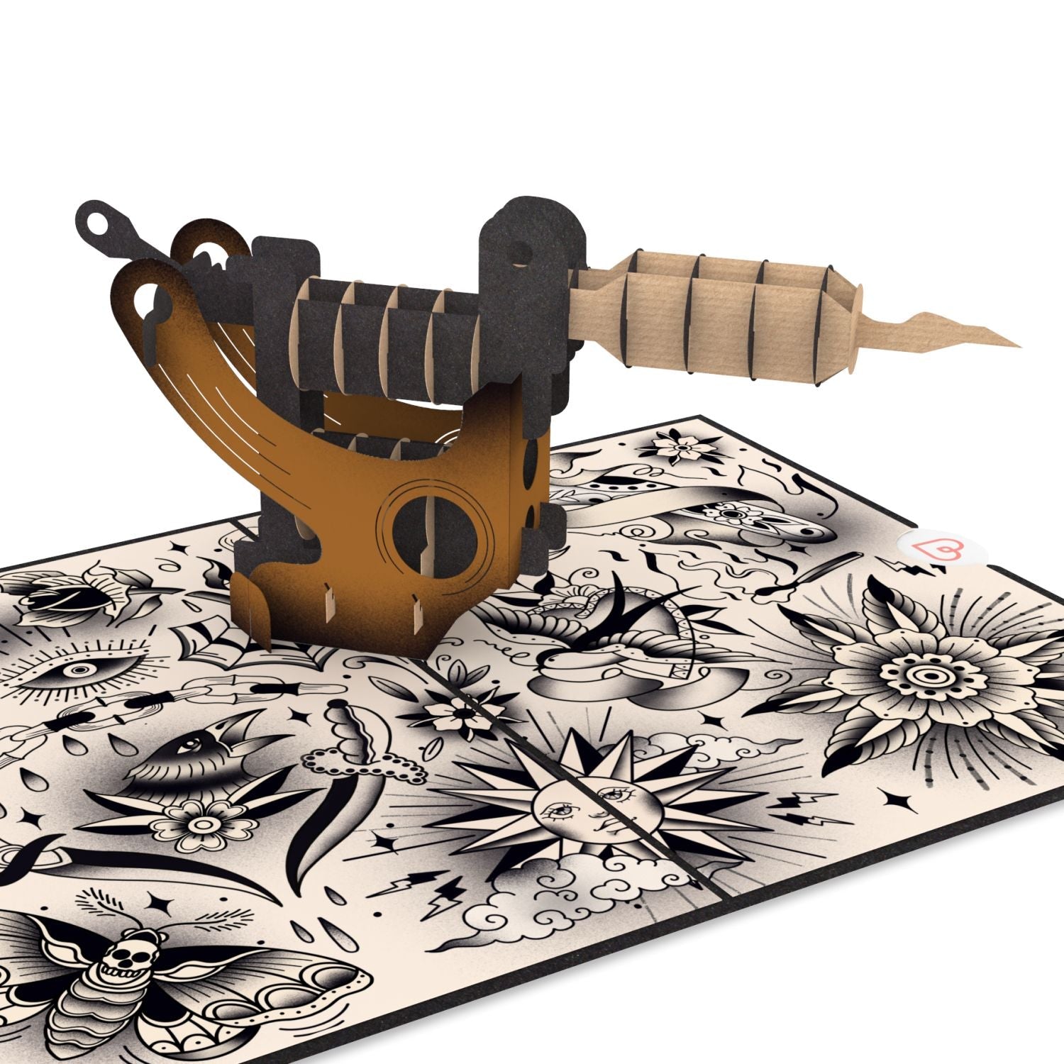 Biglietto pop-up macchinetta per tatuaggi