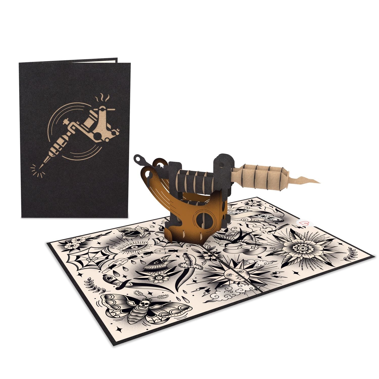 Biglietto pop-up macchinetta per tatuaggi