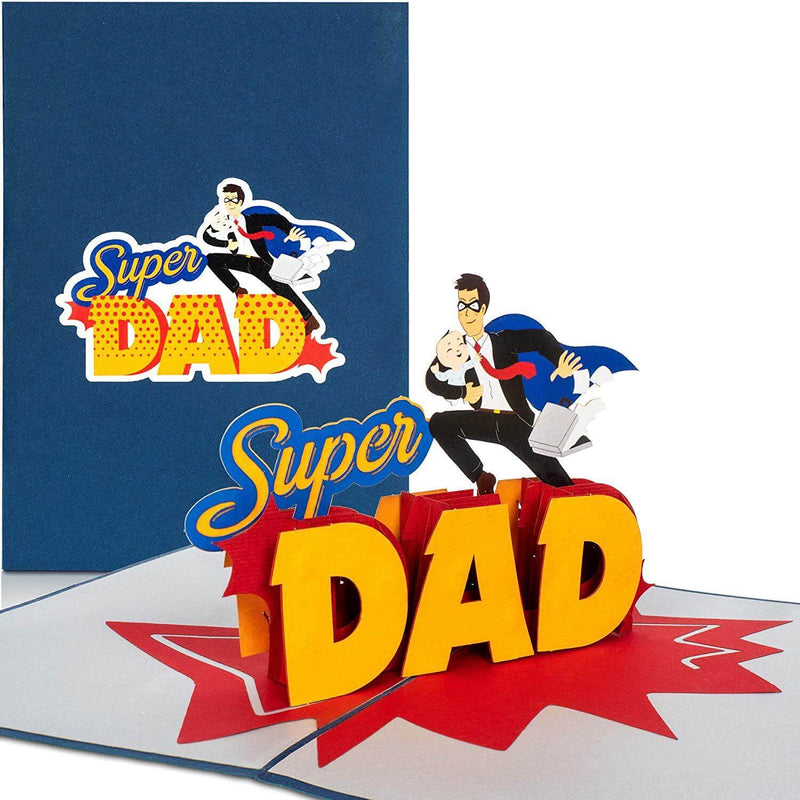Pop Up Karte Vatertag - 3D Vatertagskarte Super Dad