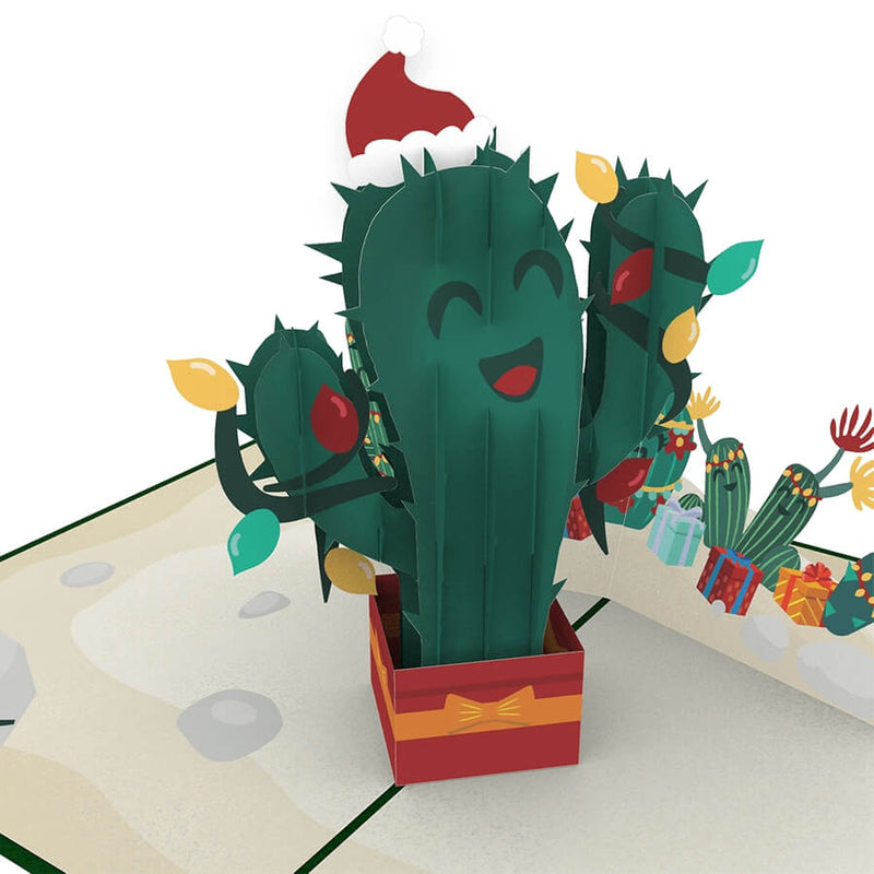 Biglietto pop-up cactus natalizio
