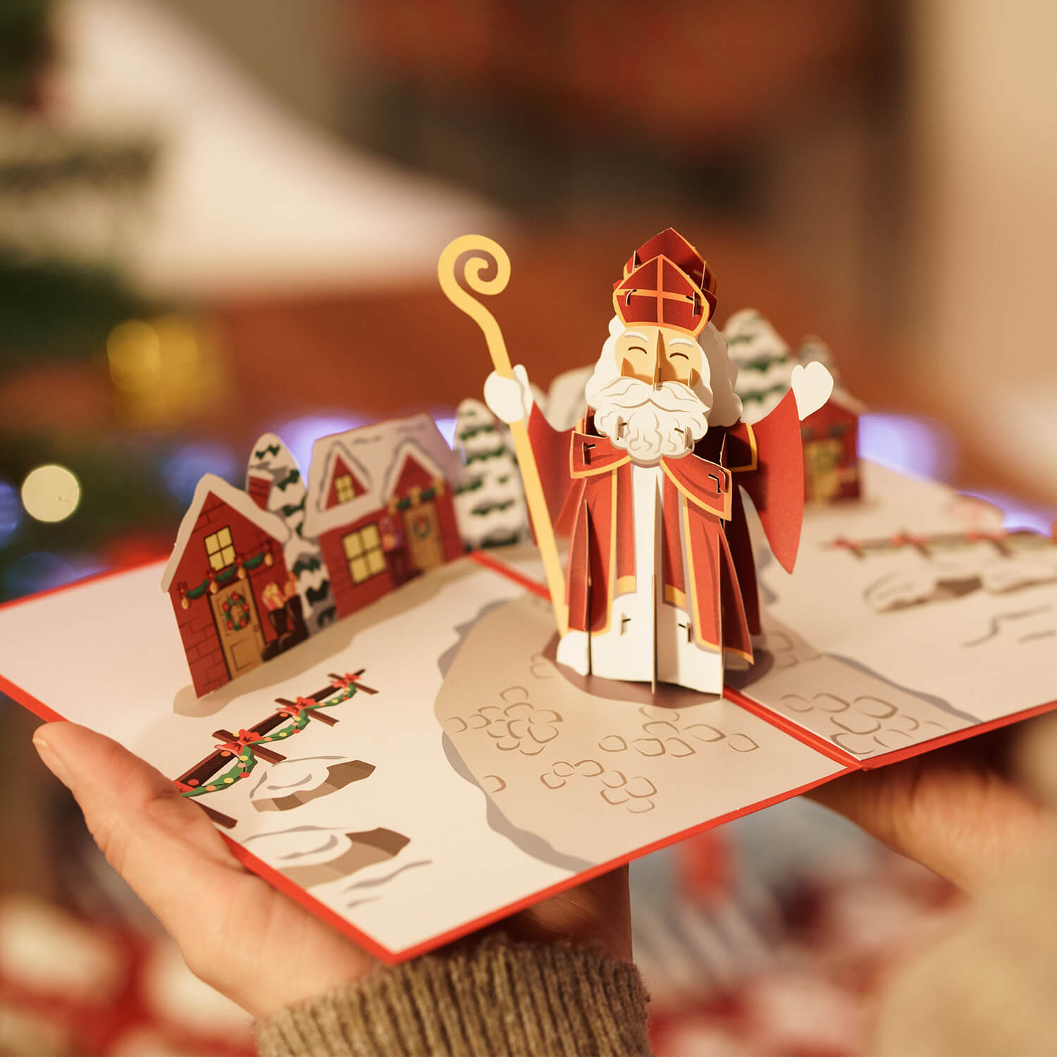 Biglietto pop-up di Babbo Natale
