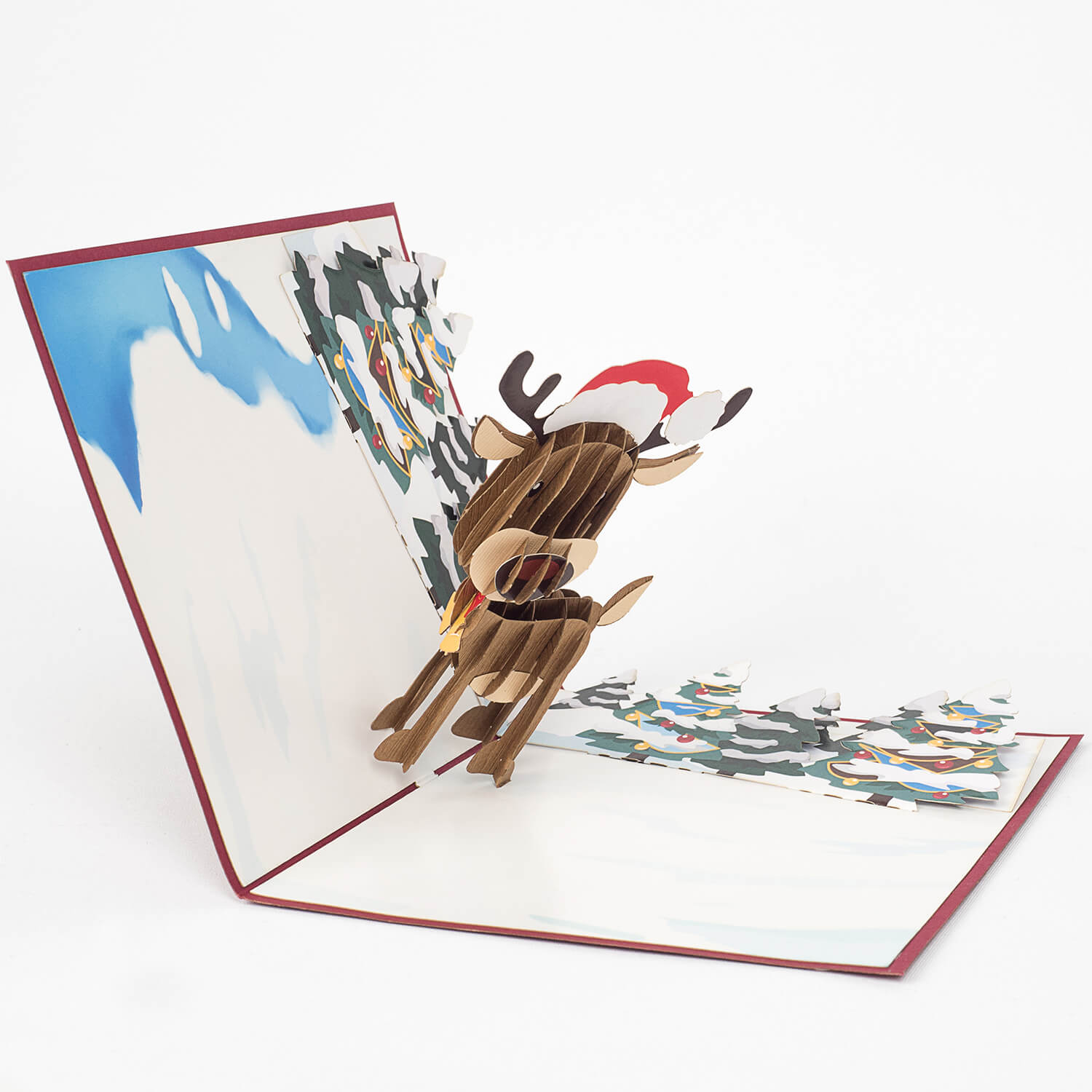 Biglietto pop-up con renna