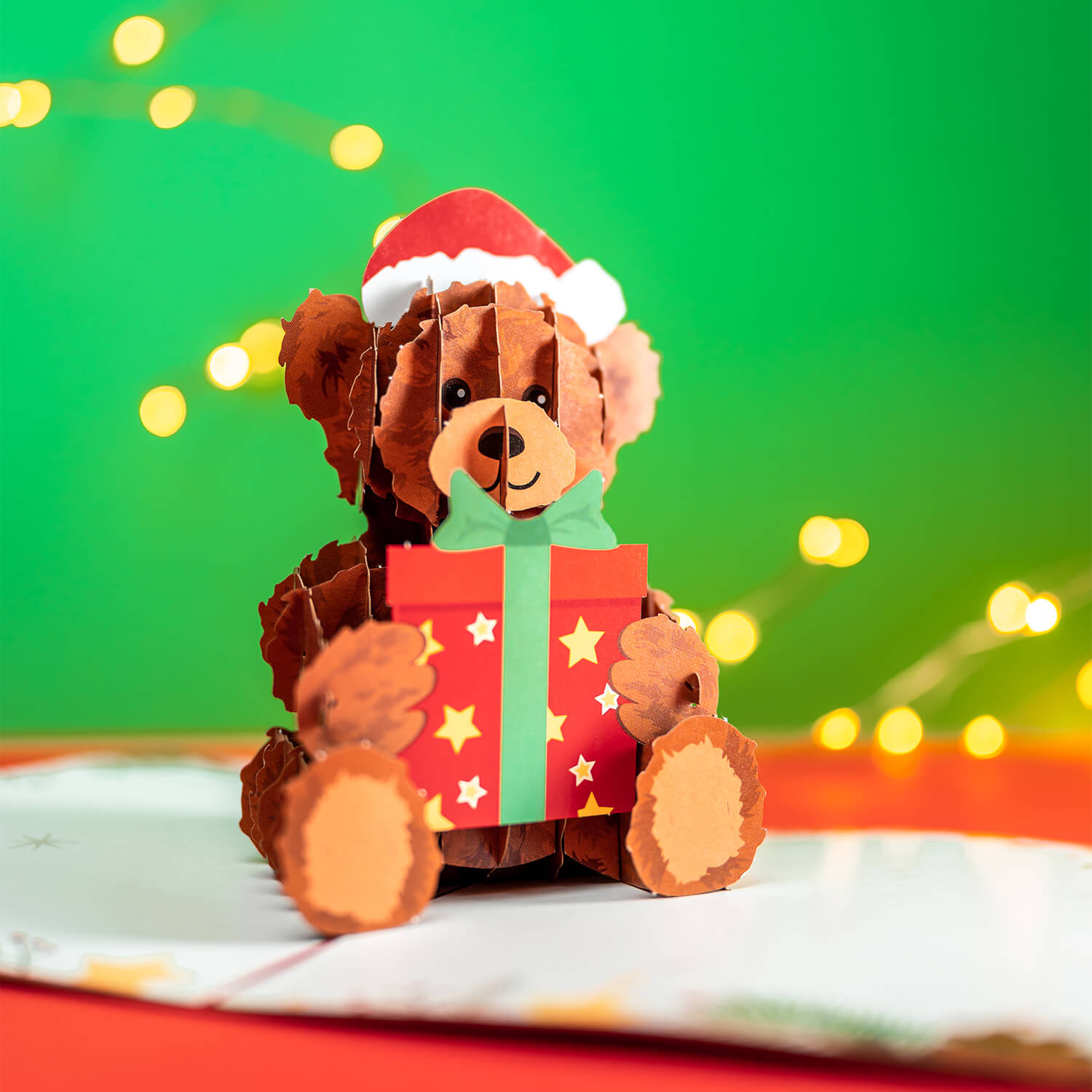 Biglietto Biglietto pop-up orsacchiotto di Natale