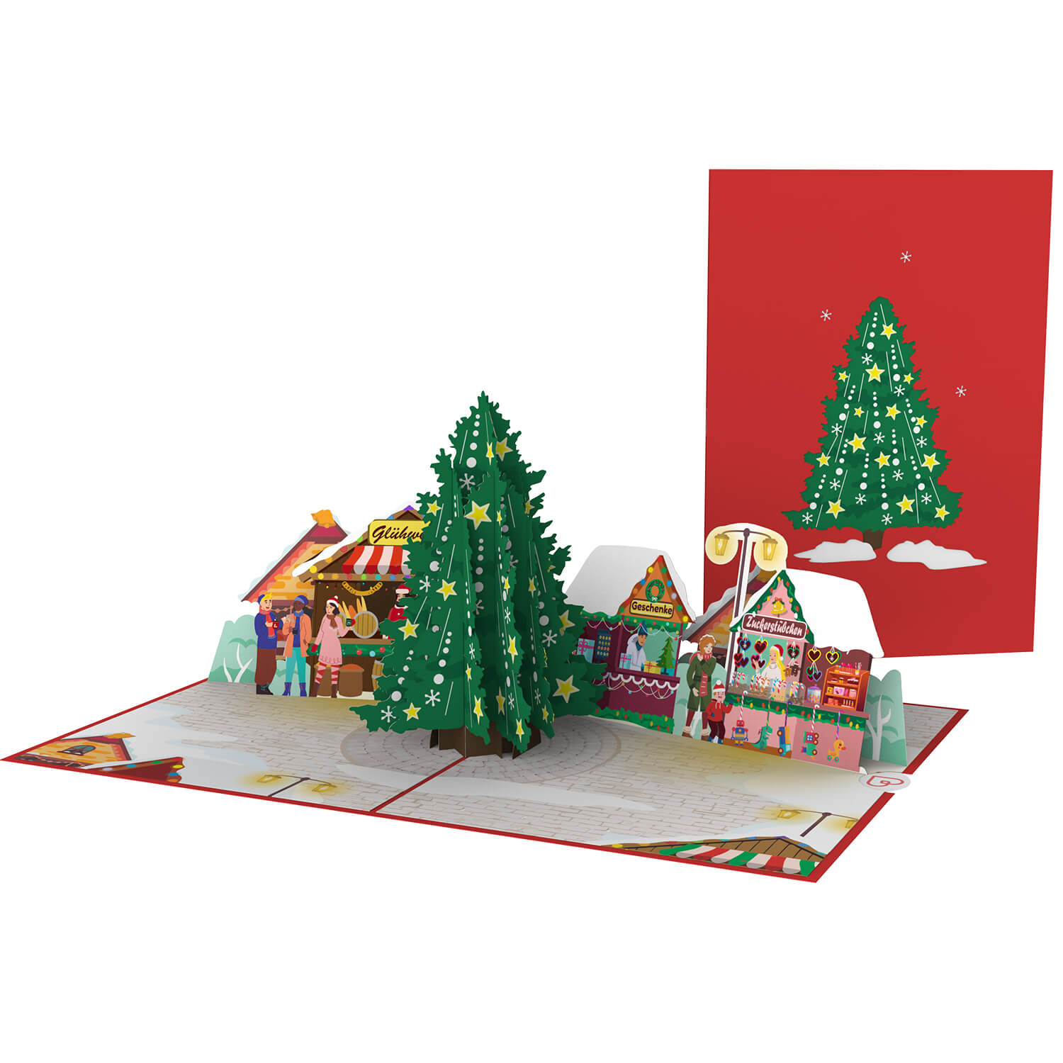 Biglietto pop-up per il mercatino di Natale