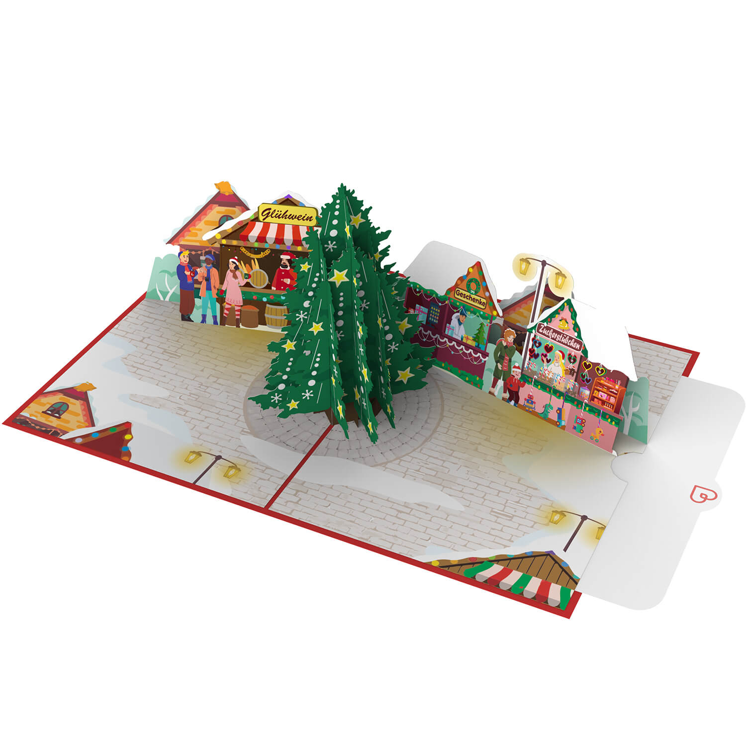Biglietto pop-up per il mercatino di Natale